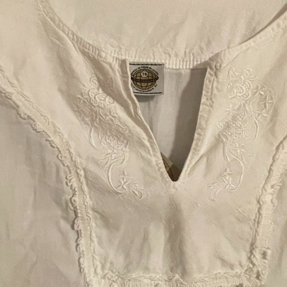 La Cotonniere Women's White Embroidered Long Sleeve Dress 3XL - Picture 7 of 13